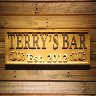 ADVPRO Name Personalized BAR with Established Date Beer Cups Mugs Man Cave 3D Engraved Wooden Sign wpa0097-tm - 18.25