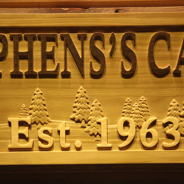 ADVPRO Name Personalized Cabin Tree Established Year Wood Engraved Wooden Sign wpa0099-tm - Details 2