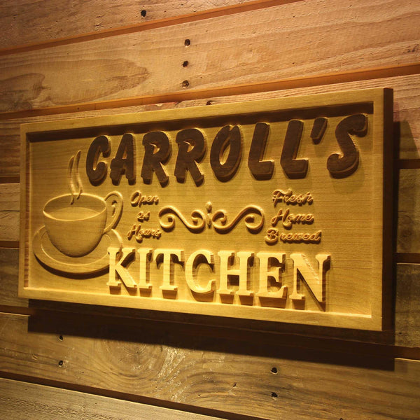 ADVPRO Name Personalized Kitchen Open 24 hrs Decor Wood Engraved Wooden Sign wpa0106-tm - 26.75