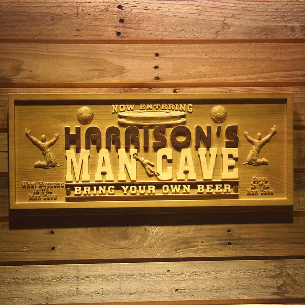 ADVPRO Name Personalized Football Man Cave Beer Bar Wood Engraved Wooden Sign wpa0110-tm - 18.25