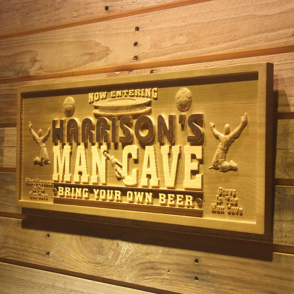 ADVPRO Name Personalized Football Man Cave Beer Bar Wood Engraved Wooden Sign wpa0110-tm - 26.75
