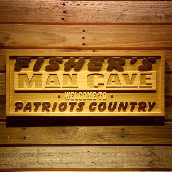 ADVPRO Name Personalized Man Cave Patriots Country Bar Wood Engraved Wooden Sign wpa0112-tm - 18.25