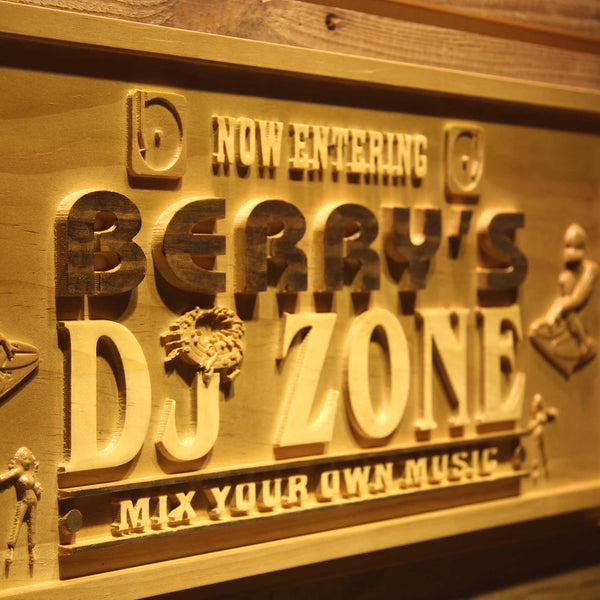 ADVPRO Name Personalized DJ Zone Music Disco Turntable Wood Engraved Wooden Sign wpa0114-tm - Details 2