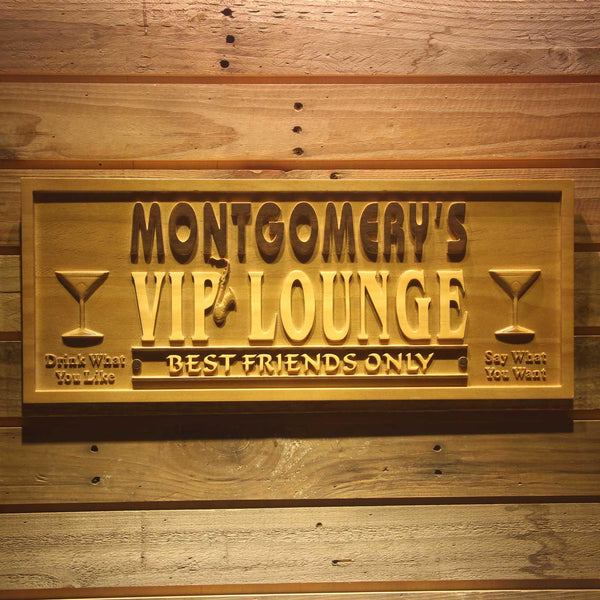 ADVPRO Name Personalized VIP Lounge Best Friends Only Wood Engraved Wooden Sign wpa0115-tm - 18.25