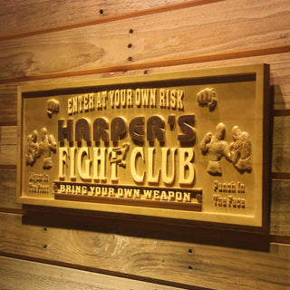 ADVPRO Name Personalized Fight Club Game Room Man Cave Wood Engraved Wooden Sign wpa0116-tm - 26.75