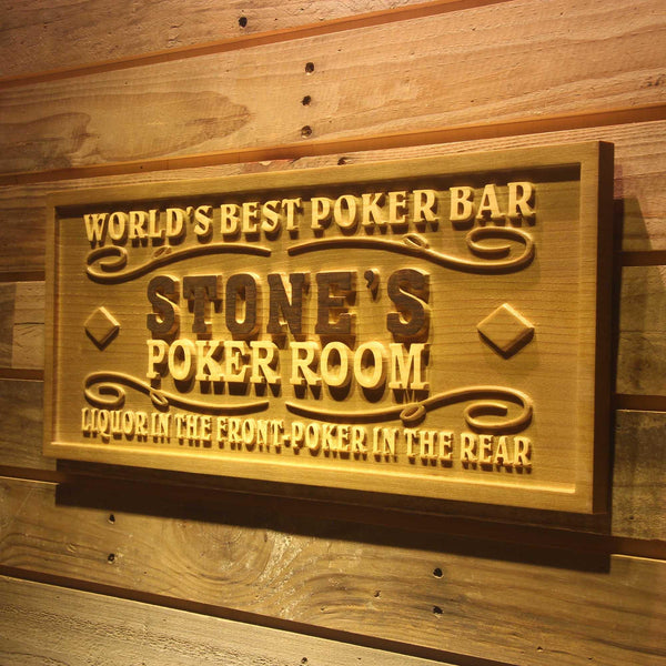 ADVPRO Name Personalized Poker Room Casino Wine Bar Wood Engraved Wooden Sign wpa0119-tm - 26.75