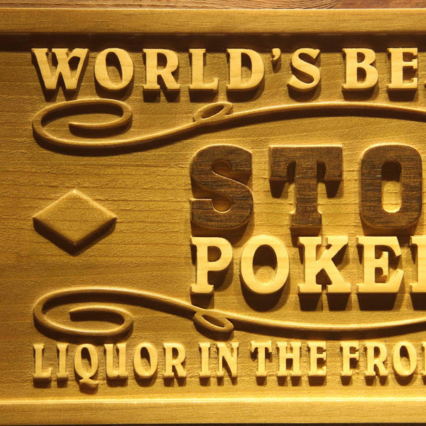 ADVPRO Name Personalized Poker Room Casino Wine Bar Wood Engraved Wooden Sign wpa0119-tm - Details 1