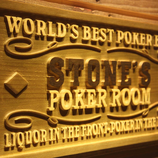 ADVPRO Name Personalized Poker Room Casino Wine Bar Wood Engraved Wooden Sign wpa0119-tm - Details 2