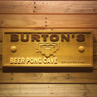 ADVPRO Name Personalized Beer Pong Cave Beer Bar Pub Wood Engraved Wooden Sign wpa0122-tm - 18.25