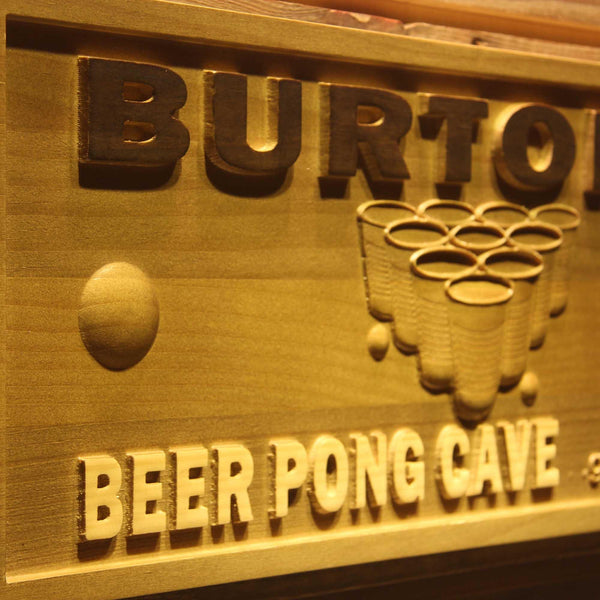 ADVPRO Name Personalized Beer Pong Cave Beer Bar Pub Wood Engraved Wooden Sign wpa0122-tm - Details 2