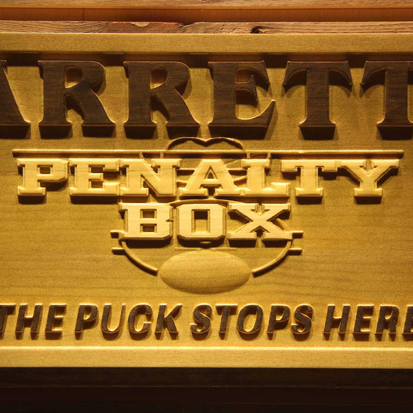 ADVPRO Name Personalized Penalty Box Ice Hockey Wood Engraved Wooden Sign wpa0123-tm - Details 2