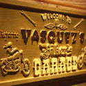 ADVPRO Name Personalized Biker's Garage Motorcycle Skull Wood Engraved Wooden Sign wpa0124-tm - Details 1