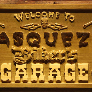 ADVPRO Name Personalized Biker's Garage Motorcycle Skull Wood Engraved Wooden Sign wpa0124-tm - Details 2