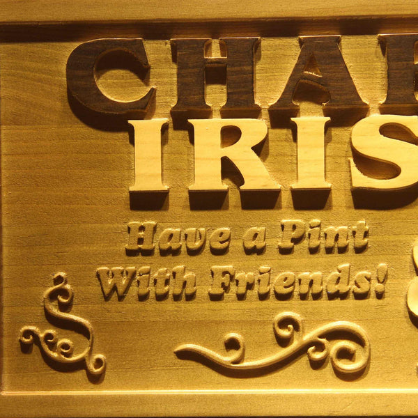 ADVPRO Name Personalized Irish Pub Shamrock Wood Engraved Wooden Sign wpa0125-tm - Details 3
