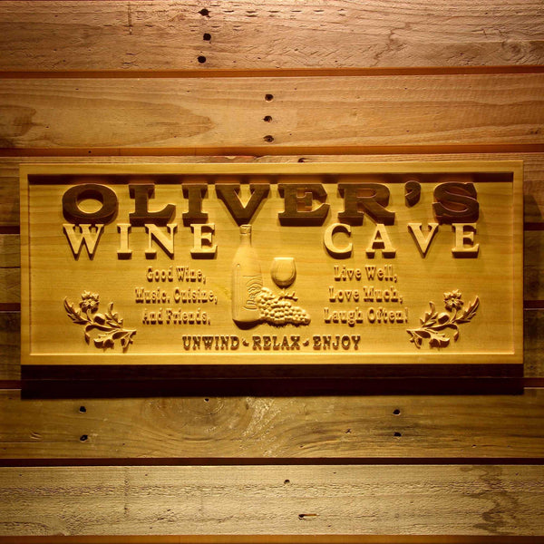 ADVPRO Name Personalized Wine Cave VIP Room Wood Engraved Wooden Sign wpa0126-tm - 18.25