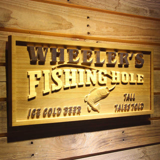 ADVPRO Name Personalized Fishing Hole Bass Fish Wood Engraved Wooden Sign wpa0127-tm - 23