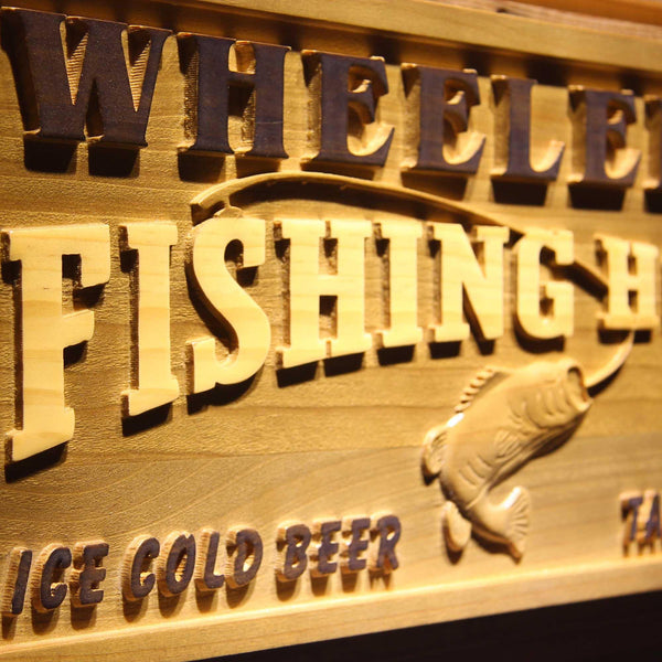 ADVPRO Name Personalized Fishing Hole Bass Fish Wood Engraved Wooden Sign wpa0127-tm - Details 2