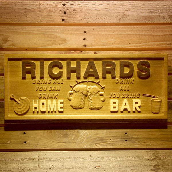 ADVPRO Name Personalized Home Bar Beer Wood Engraved Wooden Sign wpa0128-tm - 18.25