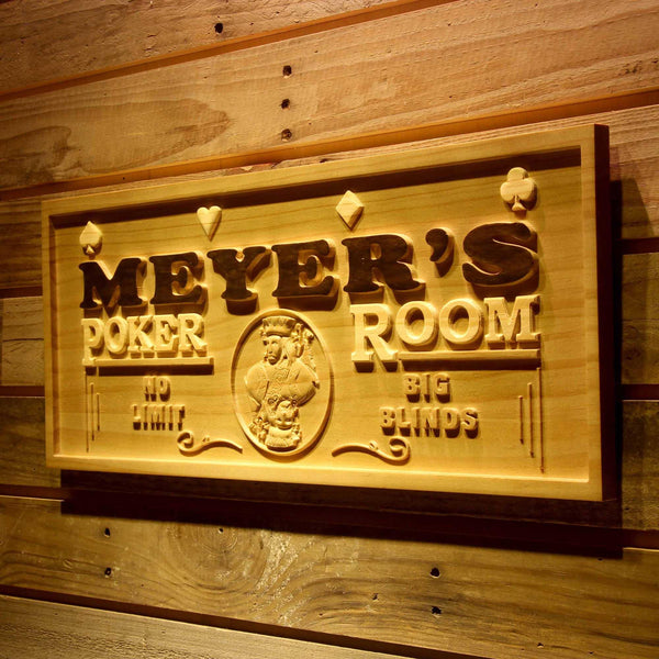 ADVPRO Name Personalized Poker Room Casino Game Wood Engraved Wooden Sign wpa0129-tm - 26.75
