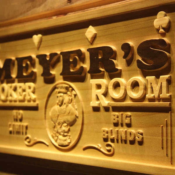 ADVPRO Name Personalized Poker Room Casino Game Wood Engraved Wooden Sign wpa0129-tm - Details 1