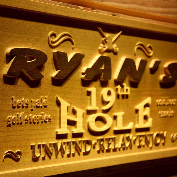 ADVPRO Name Personalized 19th Hole Golf Sport Wood Engraved Wooden Sign wpa0131-tm - Details 3