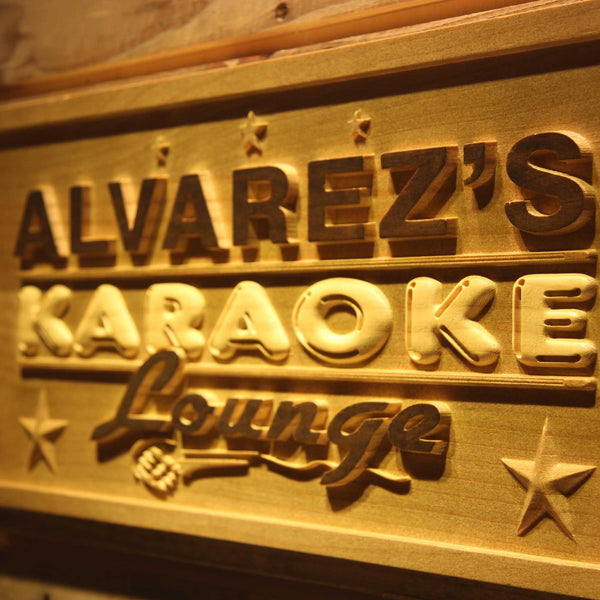 ADVPRO Name Personalized Karaoke Lounge Bar Room Wood Engraved Wooden Sign wpa0133-tm - Details 1