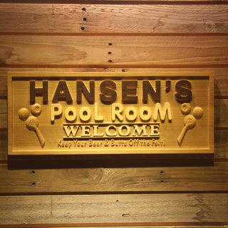 ADVPRO Name Personalized Pool Room Welcome Bar Wood Engraved Wooden Sign wpa0138-tm - 18.25
