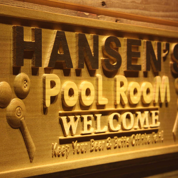 ADVPRO Name Personalized Pool Room Welcome Bar Wood Engraved Wooden Sign wpa0138-tm - Details 1