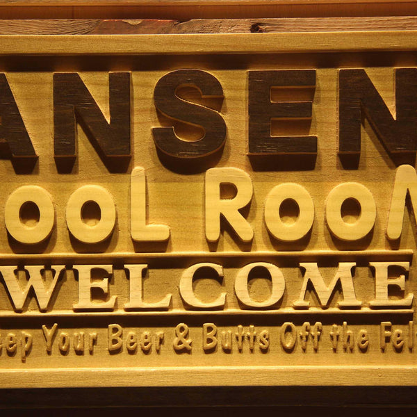 ADVPRO Name Personalized Pool Room Welcome Bar Wood Engraved Wooden Sign wpa0138-tm - Details 3