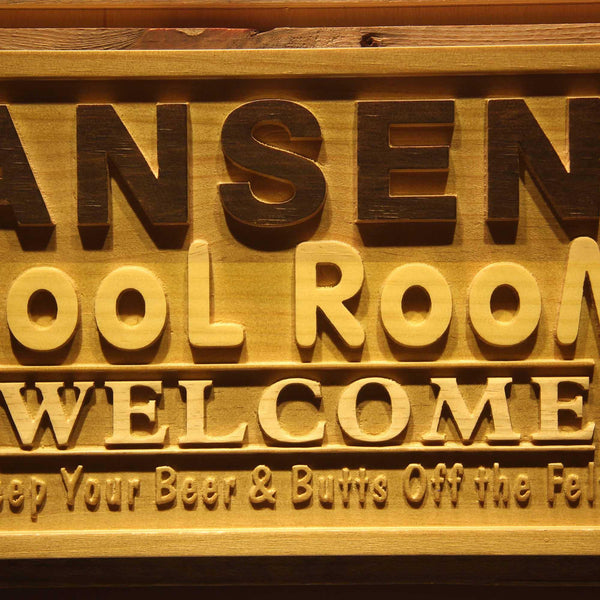 ADVPRO Name Personalized Pool Room Welcome Bar Wood Engraved Wooden Sign wpa0138-tm - Details 3