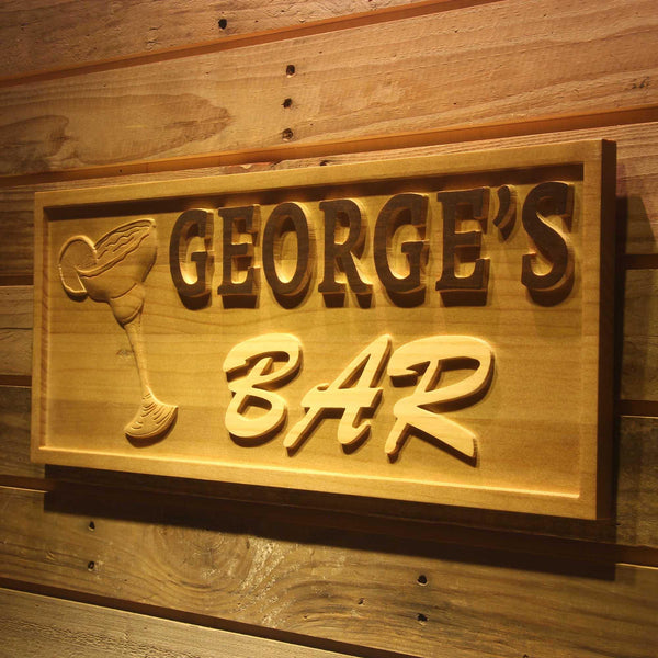ADVPRO Name Personalized Cocktails Glass Bar Wine Wood Engraved Wooden Sign wpa0141-tm - 26.75