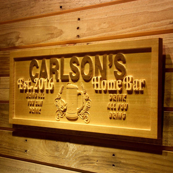 ADVPRO Name Personalized Home Bar with Established Year Wood Engraved Wooden Sign wpa0148-tm - 26.75