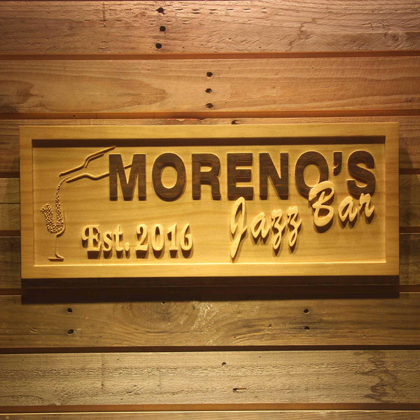 ADVPRO Name Personalized Jazz Bar with Established Year Wood Engraved Wooden Sign wpa0155-tm - 18.25