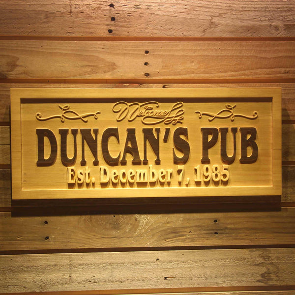 ADVPRO Name Personalized Pub Home BAR with Established Date Wood Engraved Wooden Sign wpa0161-tm - 18.25