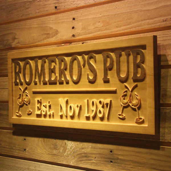 ADVPRO Name Personalized Pub Cheers with Est. Date Wood Engraved Wooden Sign wpa0164-tm - 26.75