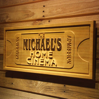 ADVPRO Name Personalized Home Cinema Ticket Decoration Wood Engraved Wooden Sign wpa0167-tm - 26.75