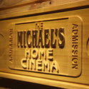 ADVPRO Name Personalized Home Cinema Ticket Decoration Wood Engraved Wooden Sign wpa0167-tm - Details 1