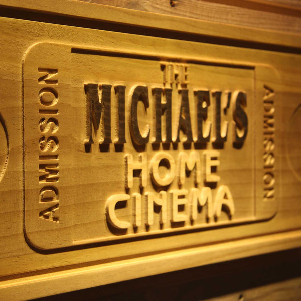 ADVPRO Name Personalized Home Cinema Ticket Decoration Wood Engraved Wooden Sign wpa0167-tm - Details 3