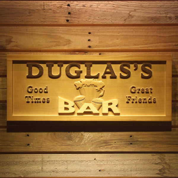 ADVPRO Name Personalized BAR Good Times Great Friends Wood Engraved Wooden Sign wpa0168-tm - 18.25