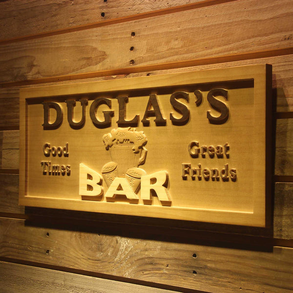 ADVPRO Name Personalized BAR Good Times Great Friends Wood Engraved Wooden Sign wpa0168-tm - 26.75