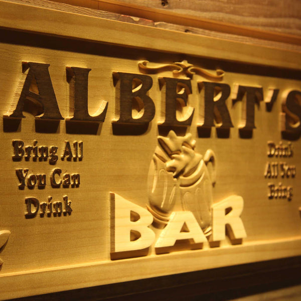 ADVPRO Name Personalized BAR Bring All You Can Drink Wood Engraved Wooden Sign wpa0170-tm - Details 1