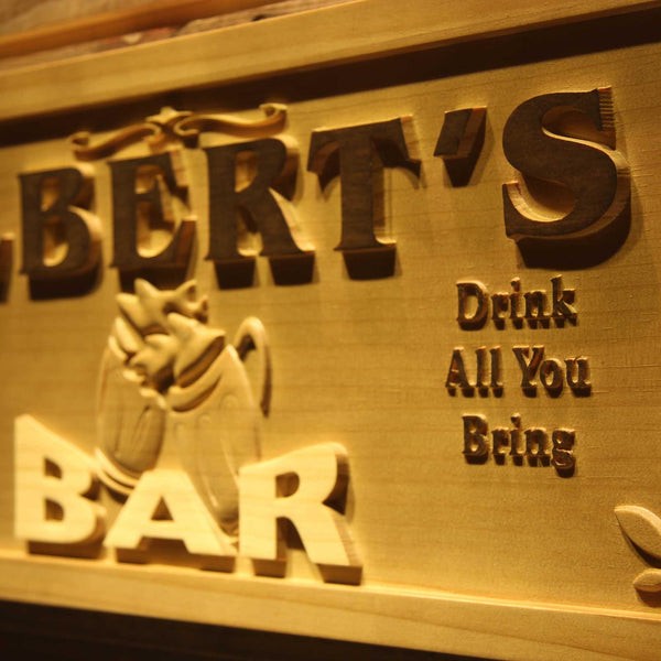 ADVPRO Name Personalized BAR Bring All You Can Drink Wood Engraved Wooden Sign wpa0170-tm - Details 3