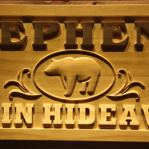 ADVPRO Name Personalized Cabin Hideaway Bear Decoration Wood Engraved Wooden Sign wpa0171-tm - Details 3