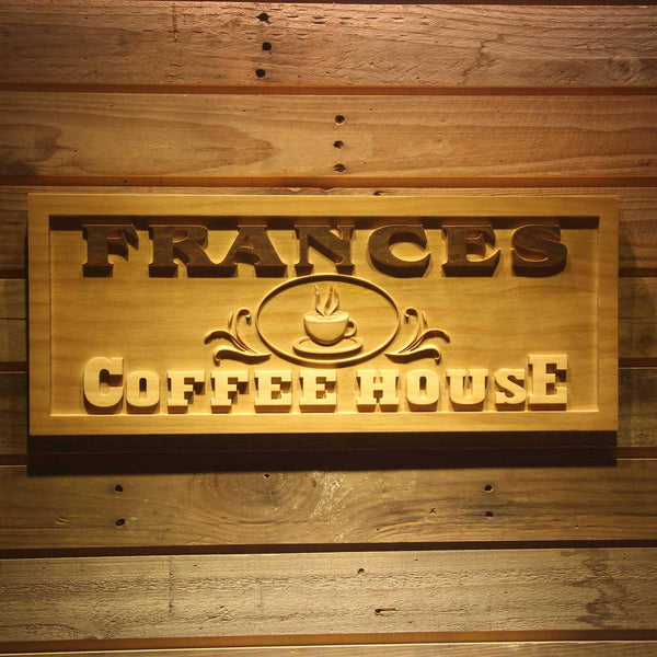 ADVPRO Name Personalized Coffee House Cup Decoration Wood Engraved Wooden Sign wpa0173-tm - 18.25