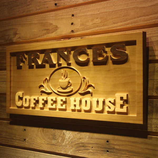 ADVPRO Name Personalized Coffee House Cup Decoration Wood Engraved Wooden Sign wpa0173-tm - 26.75