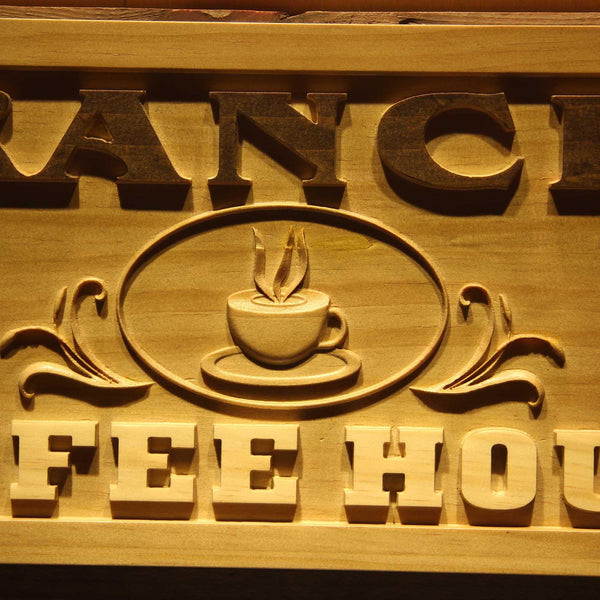 ADVPRO Name Personalized Coffee House Cup Decoration Wood Engraved Wooden Sign wpa0173-tm - Details 2
