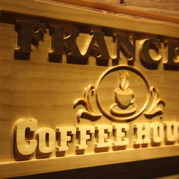 ADVPRO Name Personalized Coffee House Cup Decoration Wood Engraved Wooden Sign wpa0173-tm - Details 3