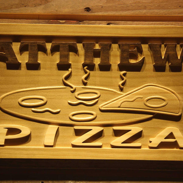 ADVPRO Name Personalized Pizza Shop Decoration Wood Engraved Wooden Sign wpa0174-tm - Details 3