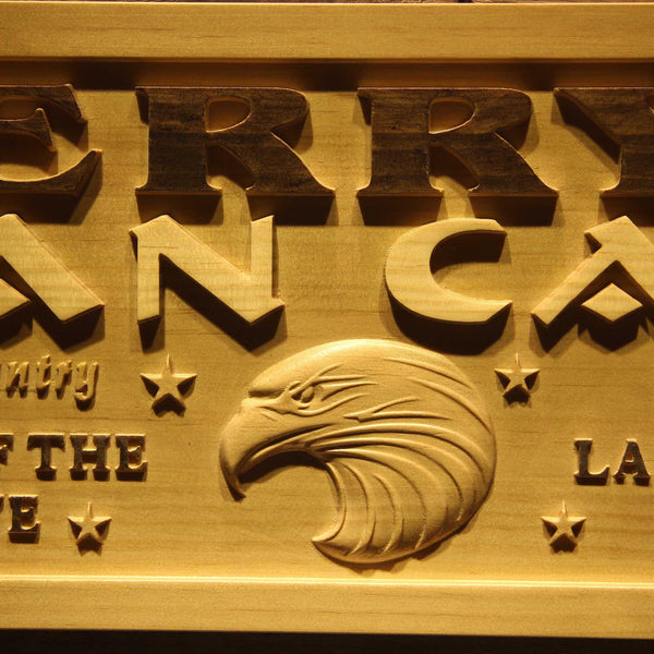 ADVPRO Name Personalized Man CAVE Eagle My Country My Cave Wood Engraved Wooden Sign wpa0179-tm - Details 2
