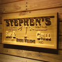 ADVPRO Name Personalized BAR & Grill Biker Welcome Man Cave Wood Engraved Wooden Sign wpa0180-tm - 26.75